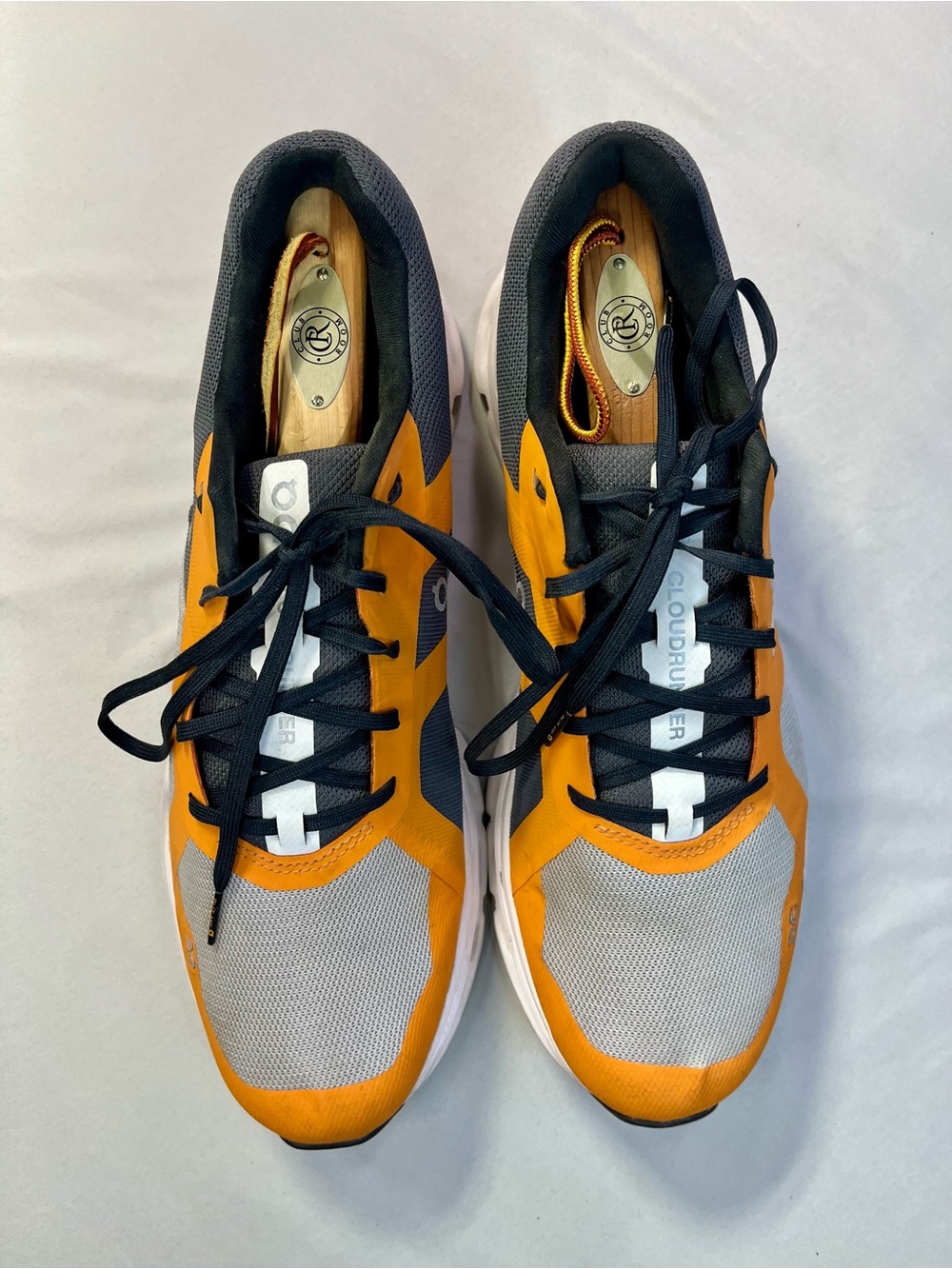 On Running Men's Cloudrunner Turmeric Frost Orange Grey Shoes Sneakers - 11 - Picture 5 of 12